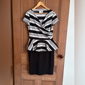 Joseph Ribkoff Black and White Striped Dress